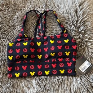 Lululemon Disney Black Bra with Red and Yellow Print